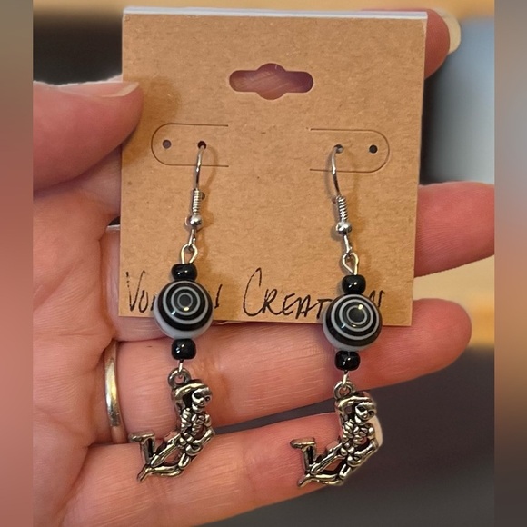 Handmade Skeleton Earrings - Picture 1 of 1
